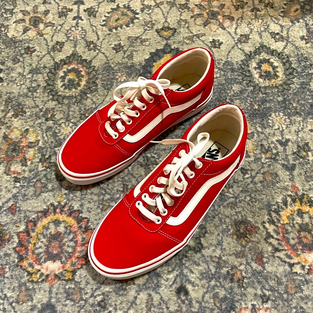 Mens red Vans size 9
